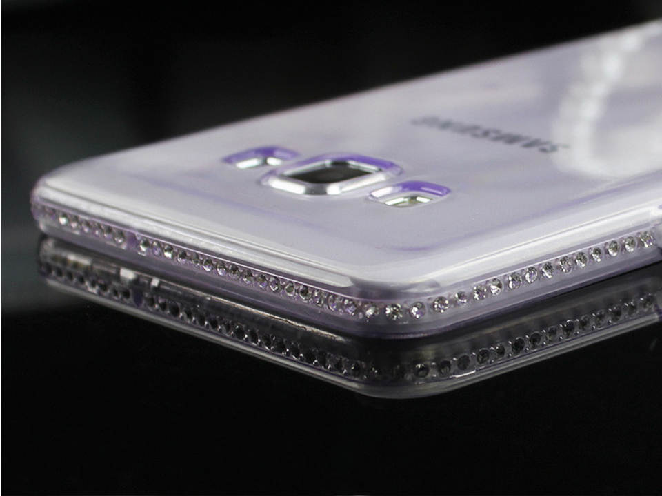 Samsung Galaxy S8 silikónové púzdro s kryštálmi priehľadné