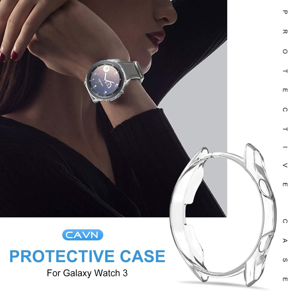 Samsung Galaxy Watch 3 41mm ochranná krytka bronzová a priehľadná 2ks v balení