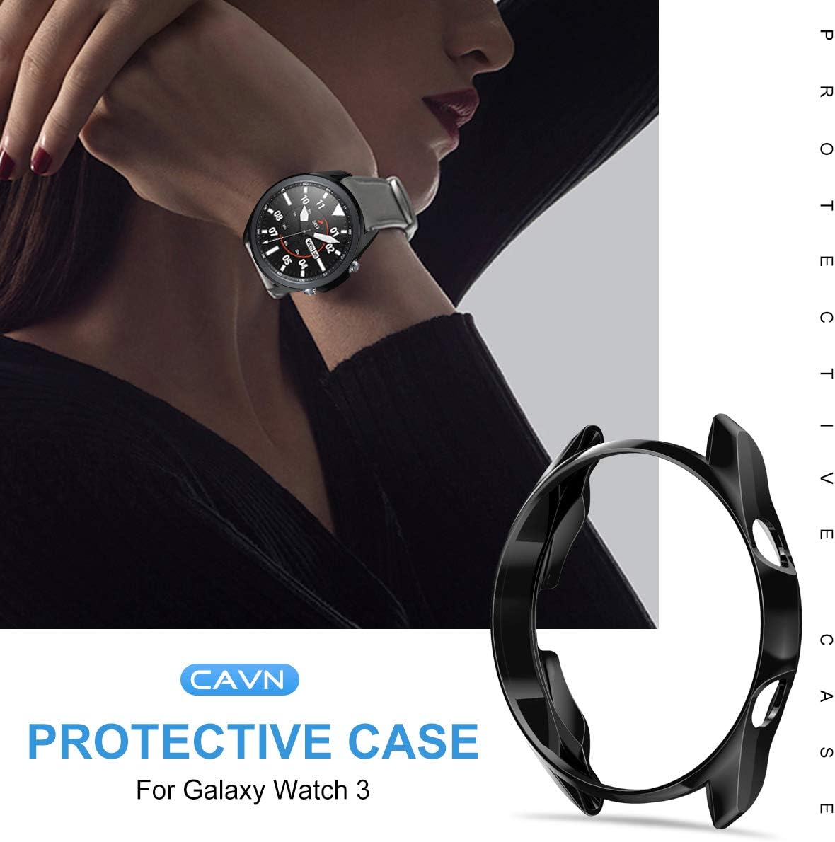 Samsung Galaxy Watch 3 45mm ochranná krytka čierna 2ks v balení