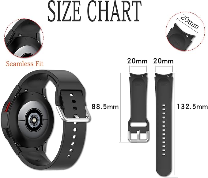 Samsung Galaxy Watch 4, 5... silikónový remienok čierny