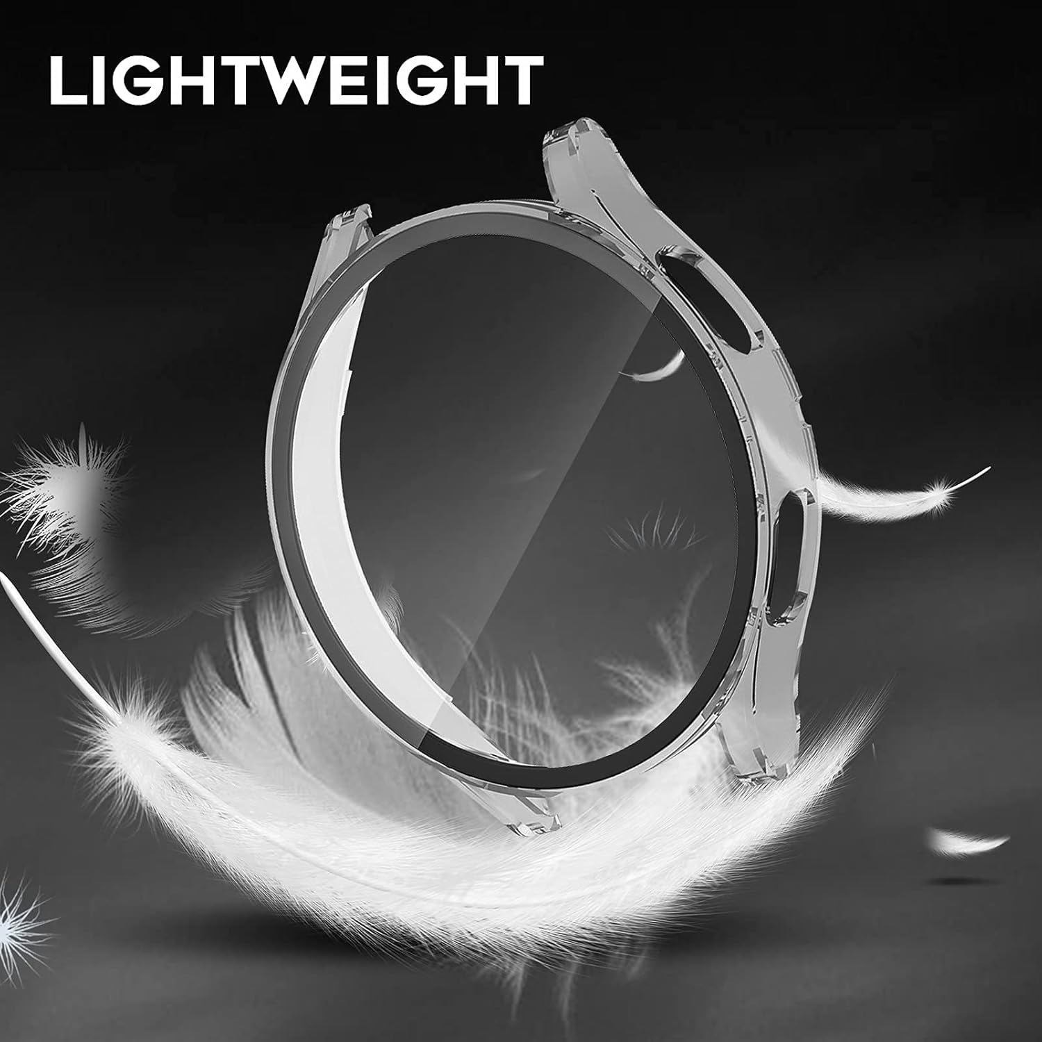 Samsung Galaxy Watch 5 / 4  40mm ochranná krytka so sklom čierna a priehľadná