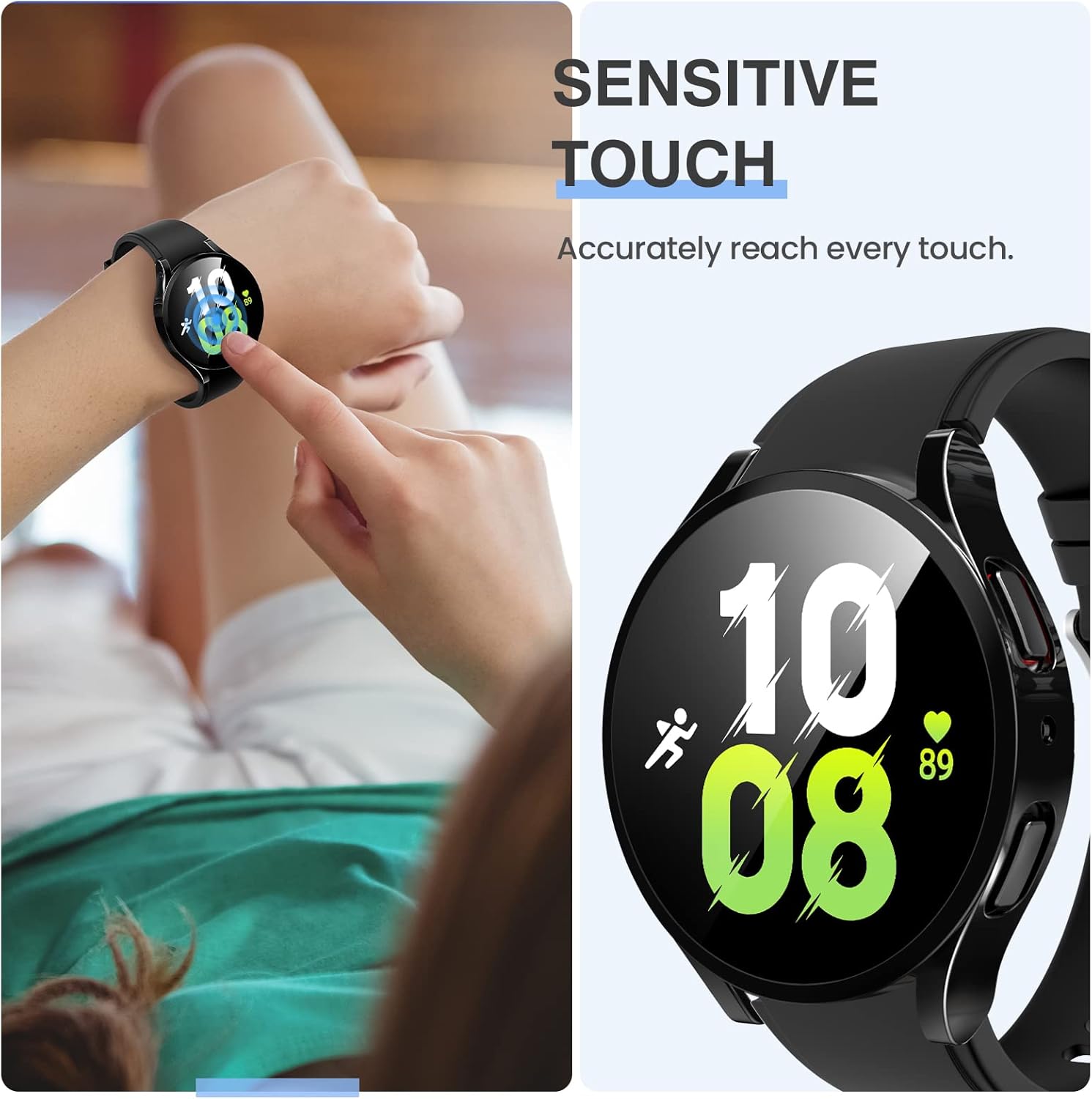 Samsung Galaxy Watch 5 / 4 44mm ochranná krytka so sklom mix farieb 3ks v balení