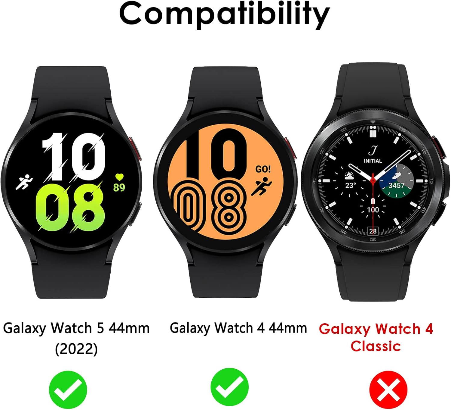 Samsung Galaxy Watch 5 / 4 44mm ochranná krytka priehľadná a 3ks ochranné sklo