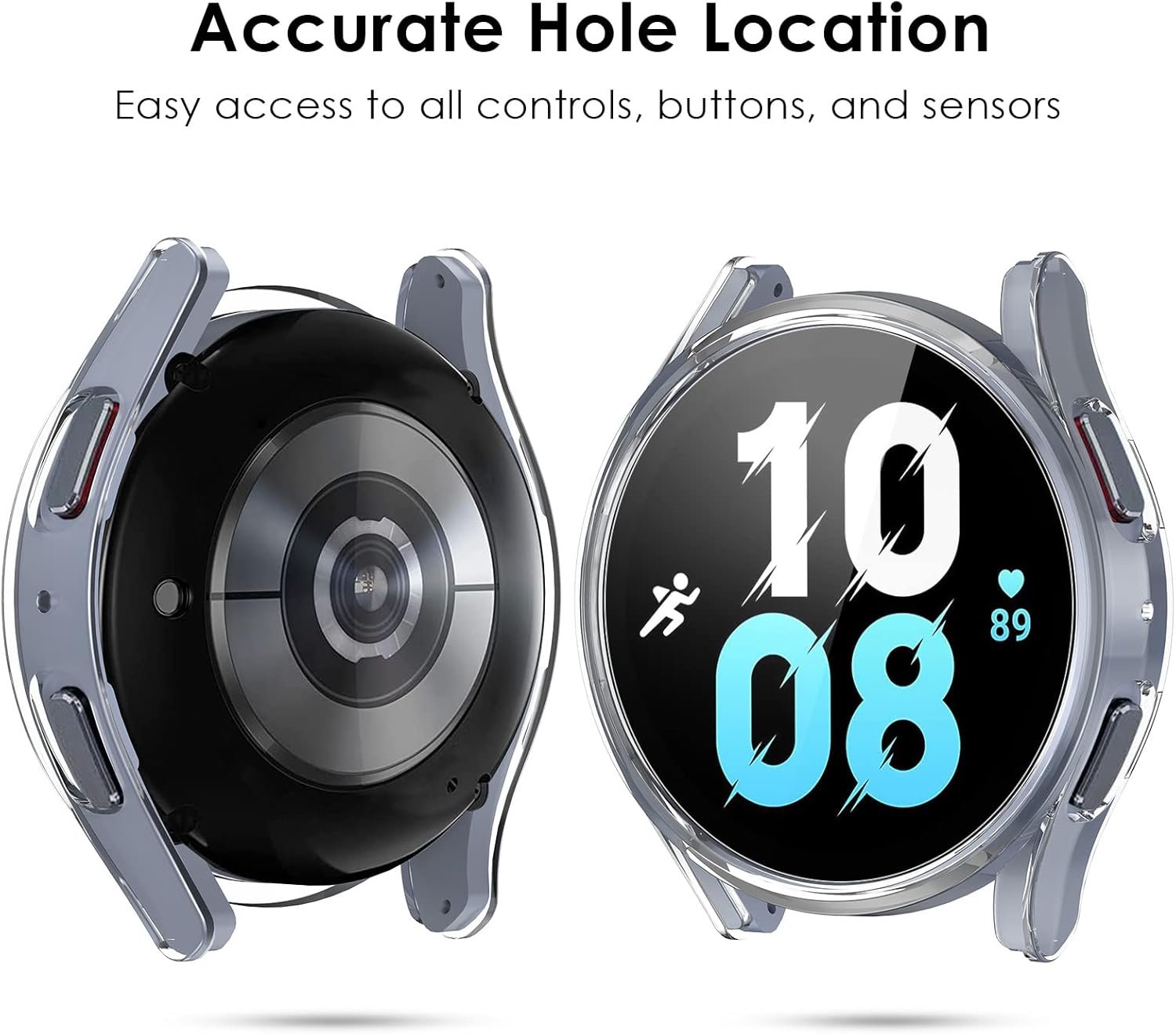 Samsung Galaxy Watch 5 / 4 44mm ochranná krytka priehľadná a 3ks ochranné sklo