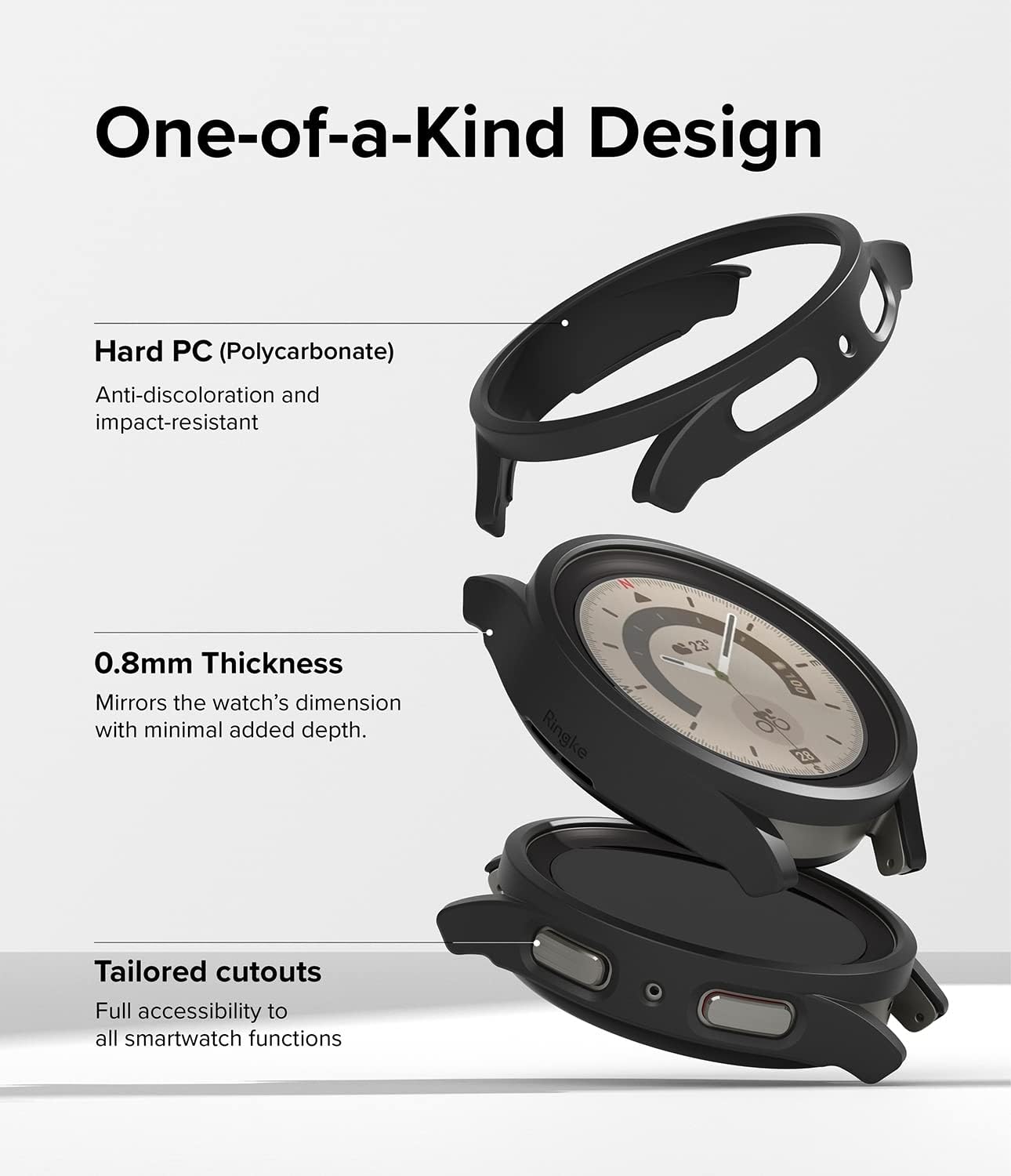 Samsung Galaxy Watch 5 Pro 45mm ochranná krytka čierna a a priehľadná