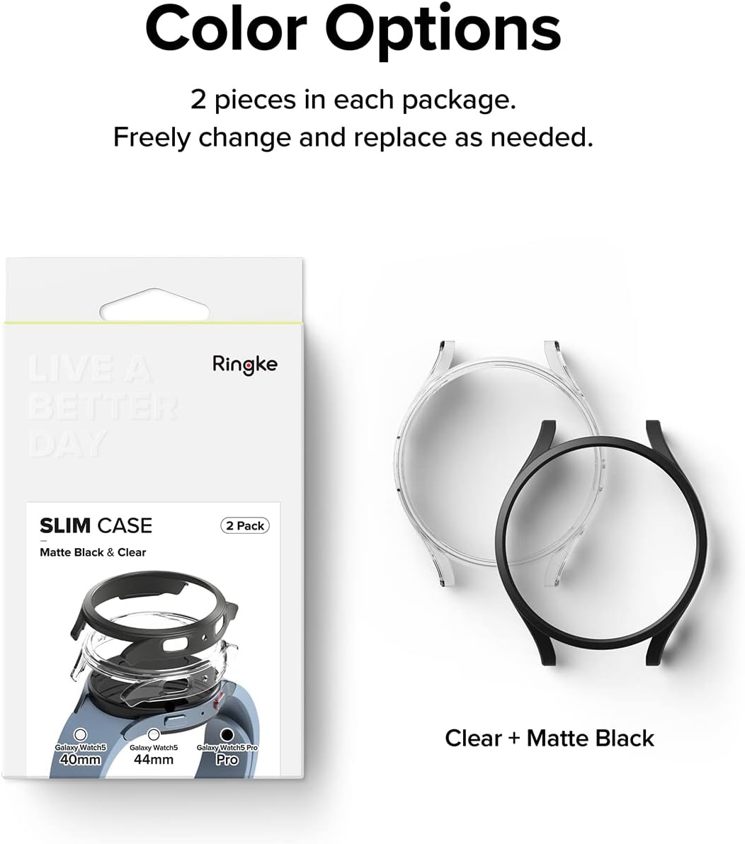 Samsung Galaxy Watch 5 Pro 45mm ochranná krytka čierna a a priehľadná