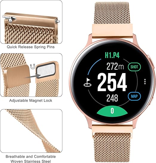 Samsung Galaxy Watch Active / Active 2... kovový remienok zlato-ružový 20mm