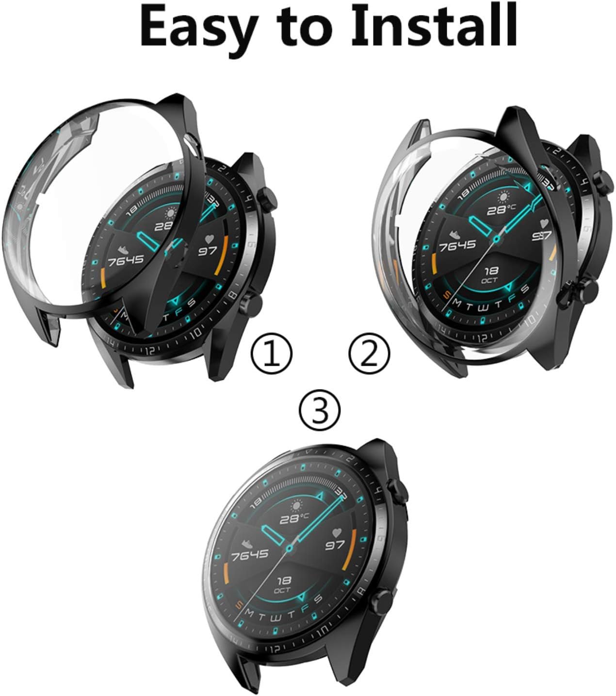 Samsung Galaxy Watch GT 2 46mm ochranná krytka 3 farby v balení