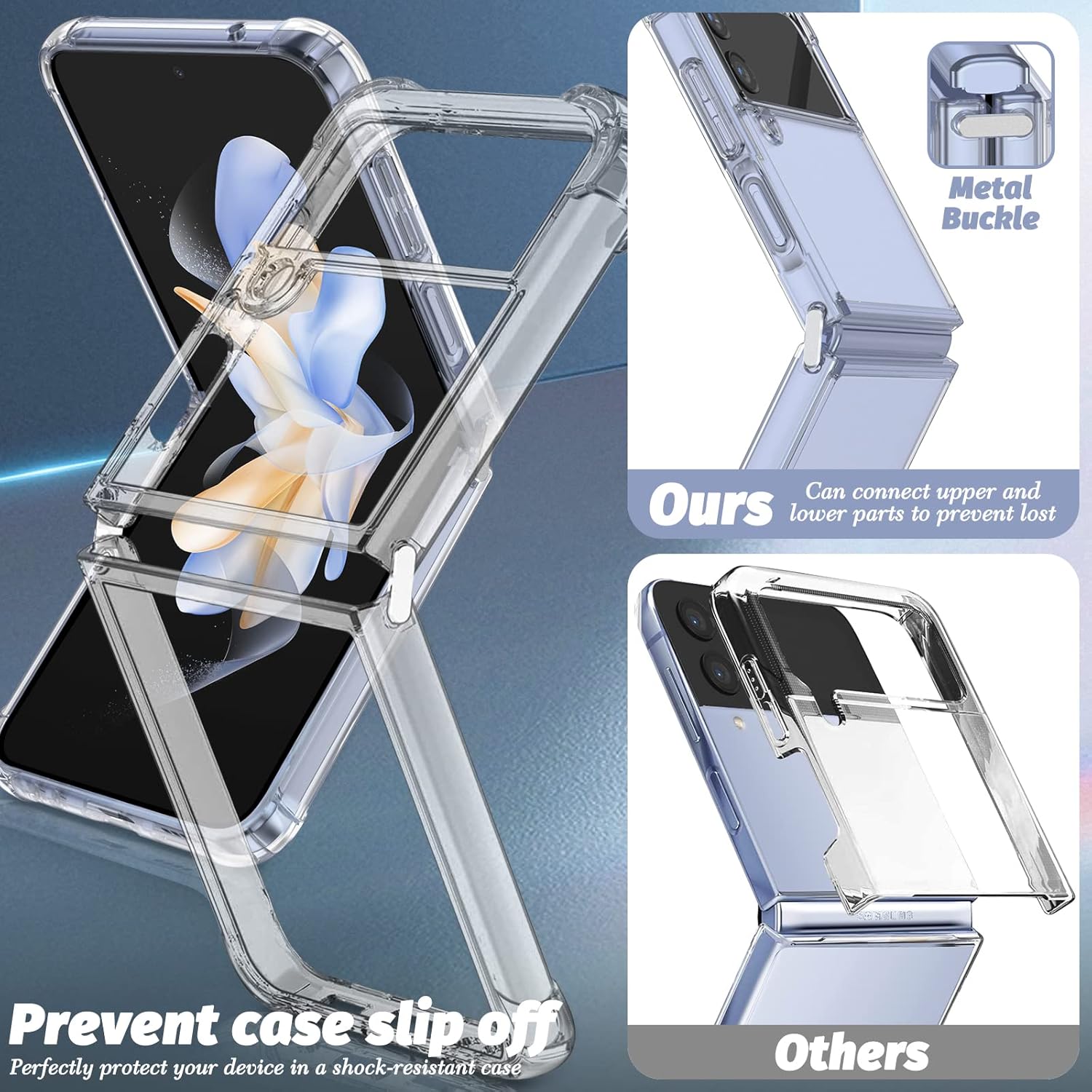 Samsung Galaxy Z Flip 4 5G priehľadné púzdro antishock
