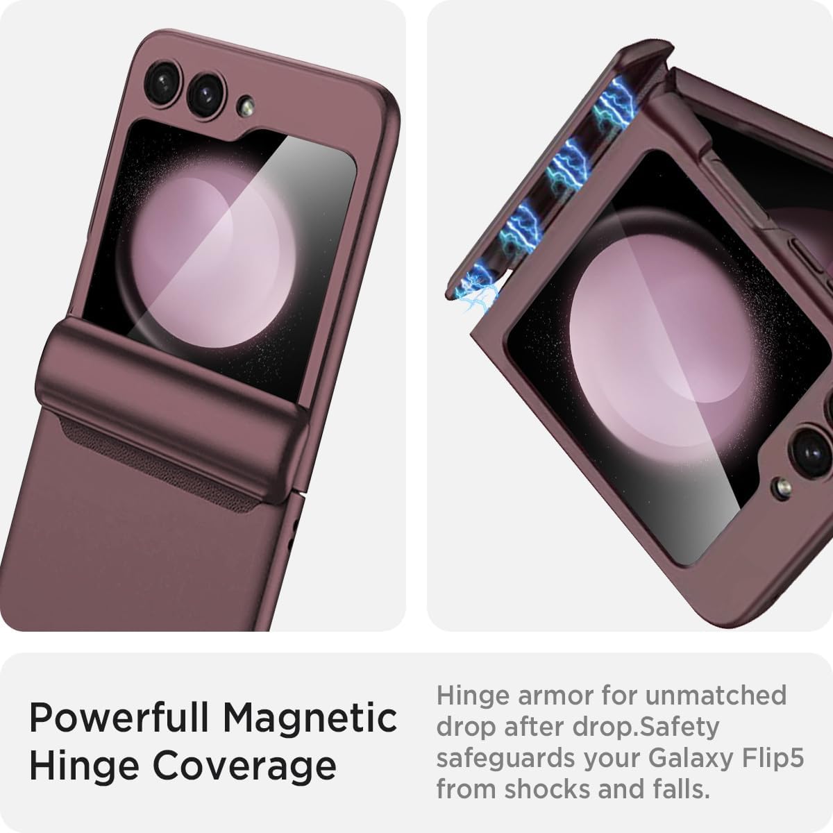 Samsung Galaxy Z Flip 5 kryt vínovo červený s ochranným sklom