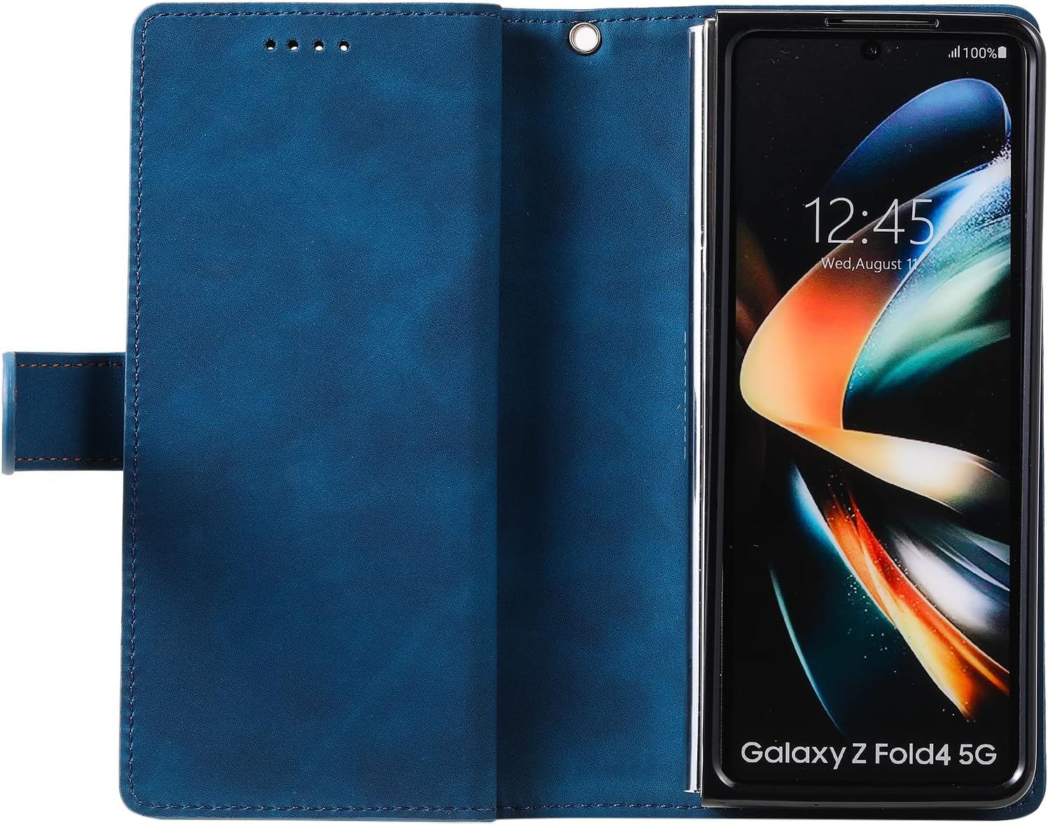Samsung Galaxy Z Fold 4 kožené peňaženkové púzdro modré