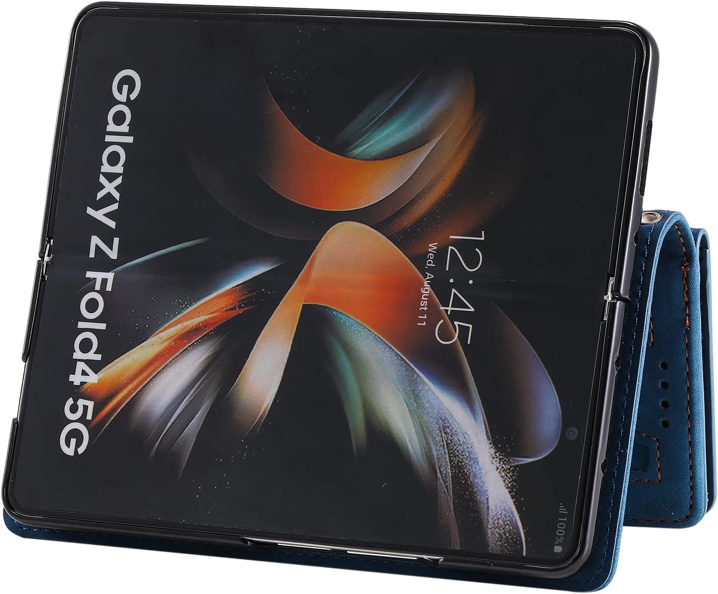 Samsung Galaxy Z Fold 4 kožené peňaženkové púzdro modré