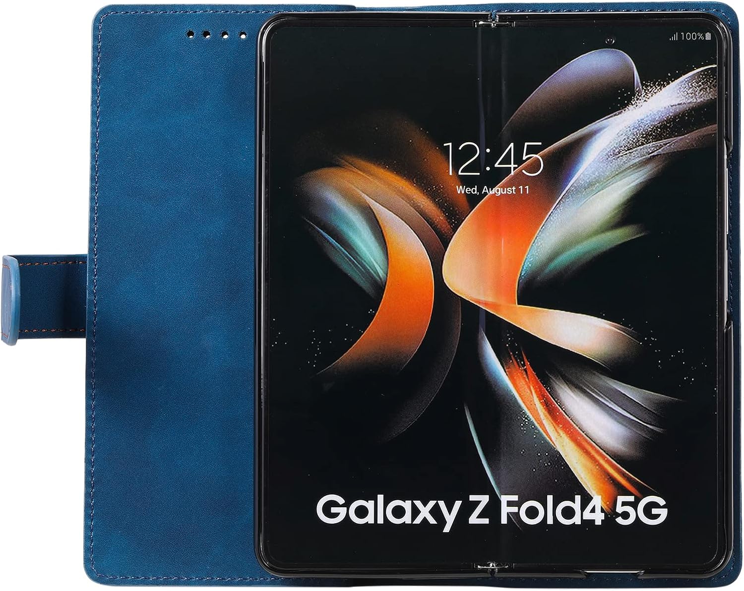 Samsung Galaxy Z Fold 4 kožené peňaženkové púzdro modré