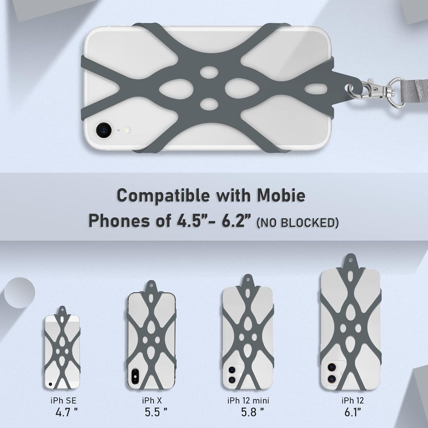 Silikónový držiak na telefón sivý univerzálny