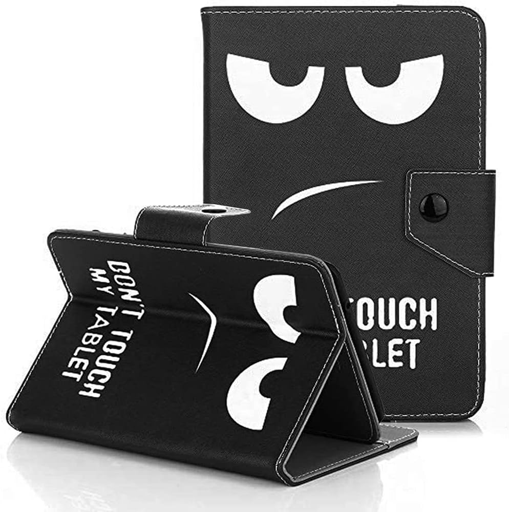 Univerzálne púzdro book čierne s potlačou Don´t Touch Me pre tablet 7"-8"