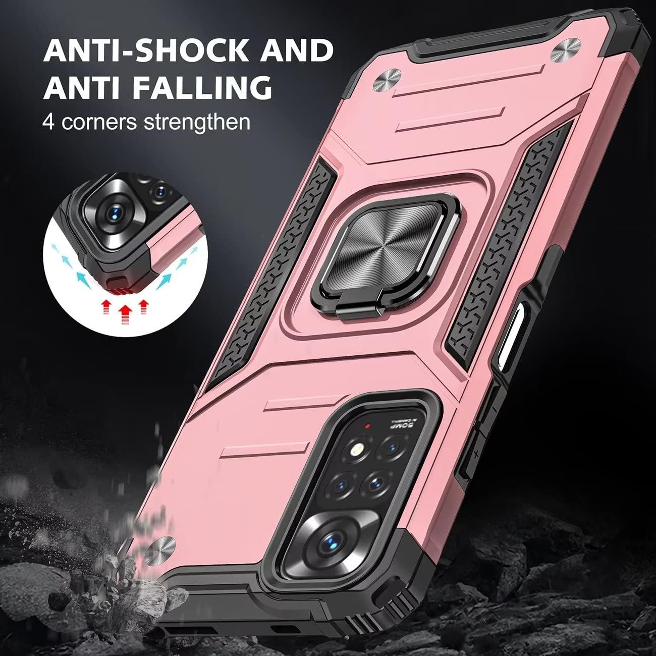 Xiaomi 12 Pro púzdro Armor Ring ružové