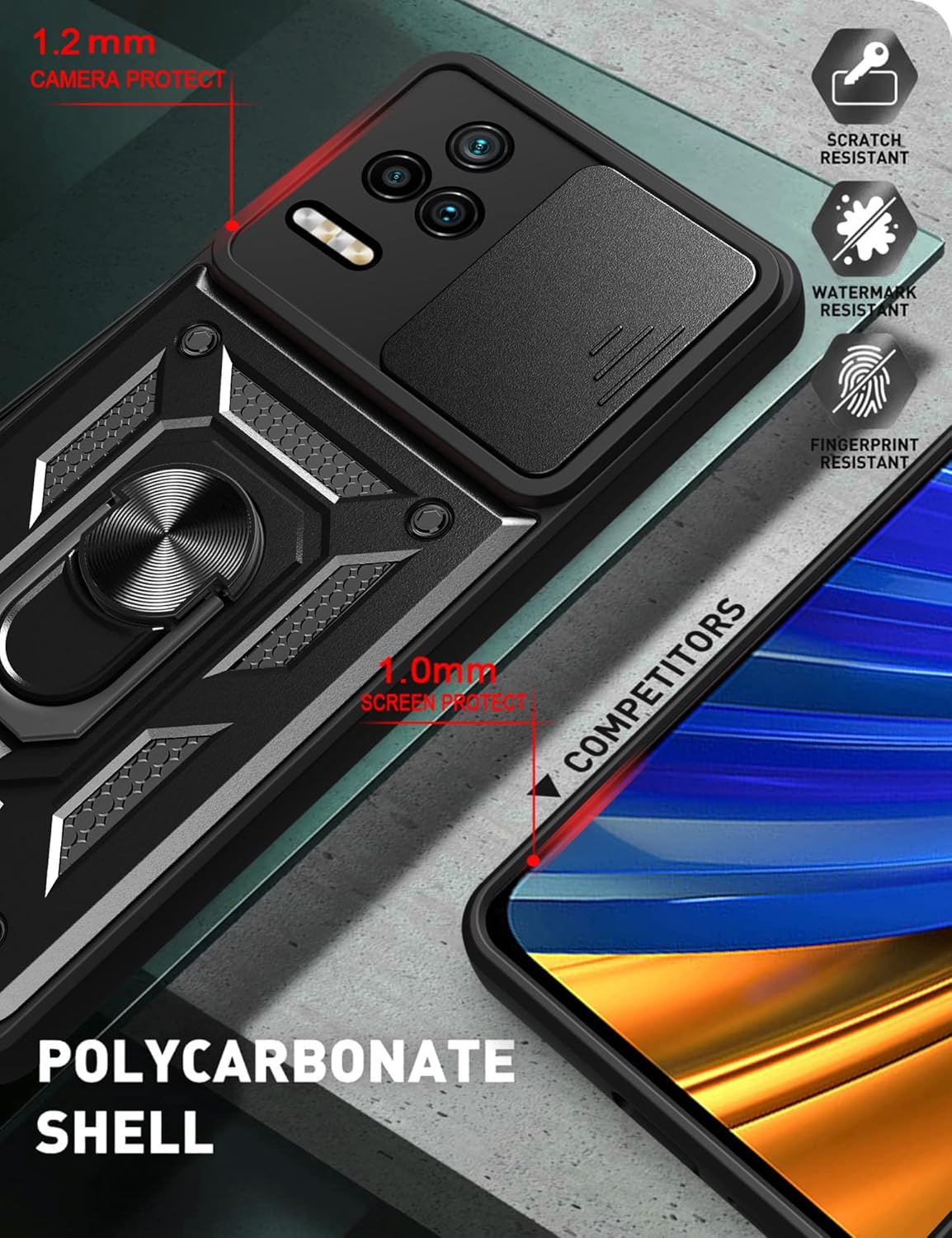 Xiaomi Poco F4 púzdro Slide Armor modré
