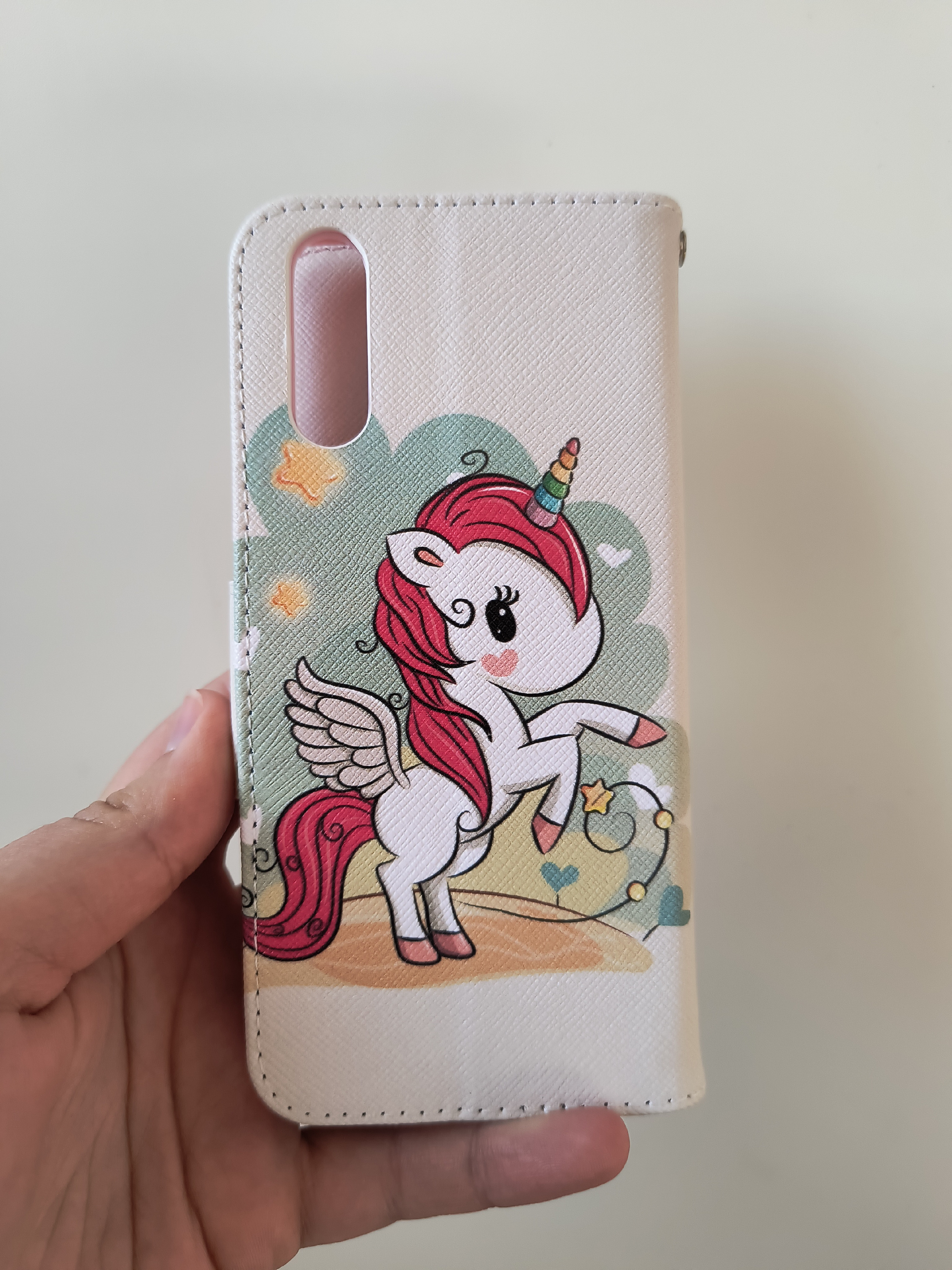 Huawei P20 púzdro book s potlačou jednorožec + dotykové pero