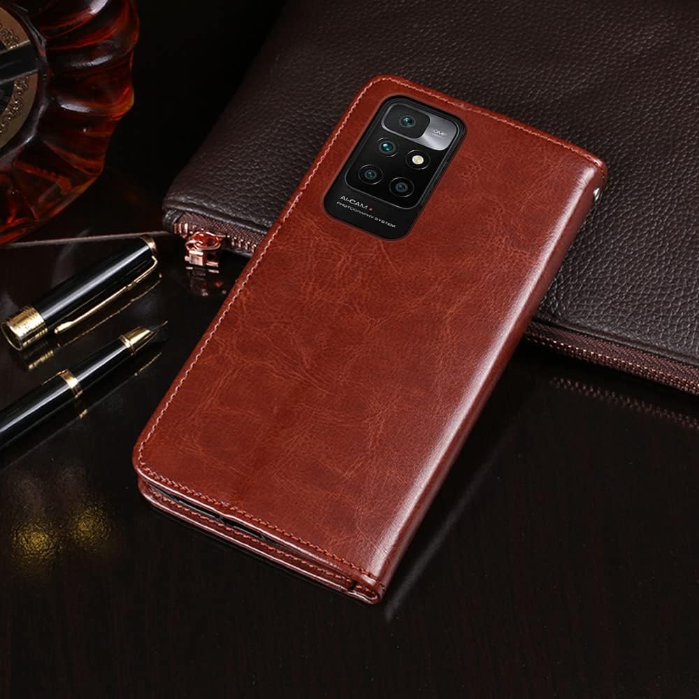 Xiaomi Redmi Note 11 / Redmi Note 11S kožené prešívané púzdro hnedé