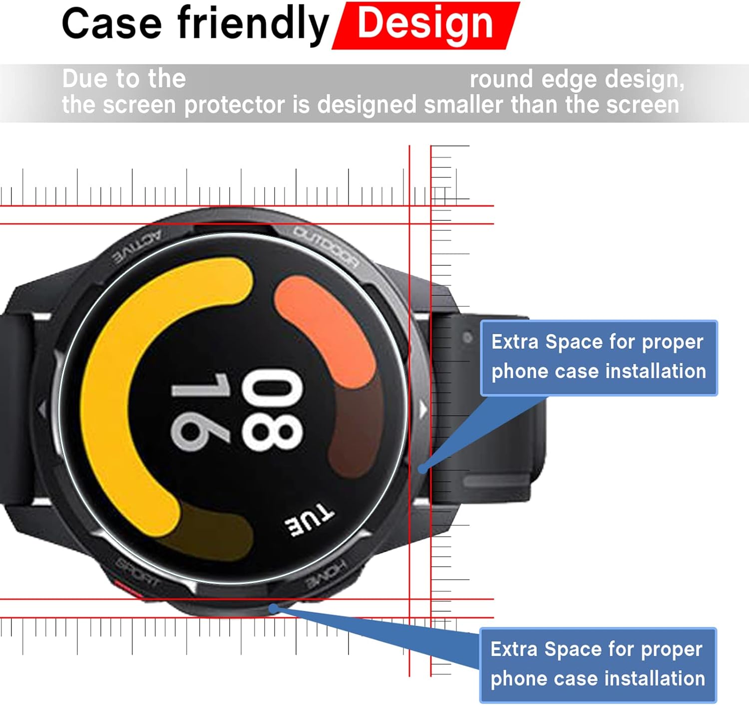 Xiaomi Watch S1 Active ochranné sklo case friendly