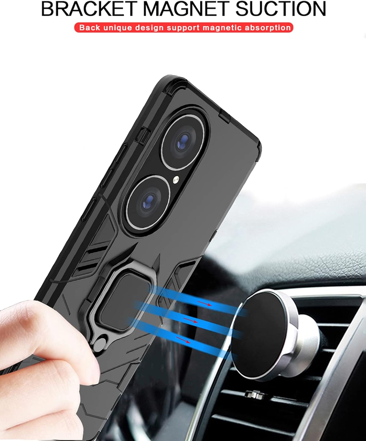 Huawei P50 púzdro Armor Ring čierne