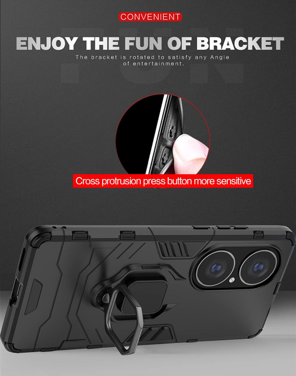 Huawei P50 púzdro Armor Ring čierne