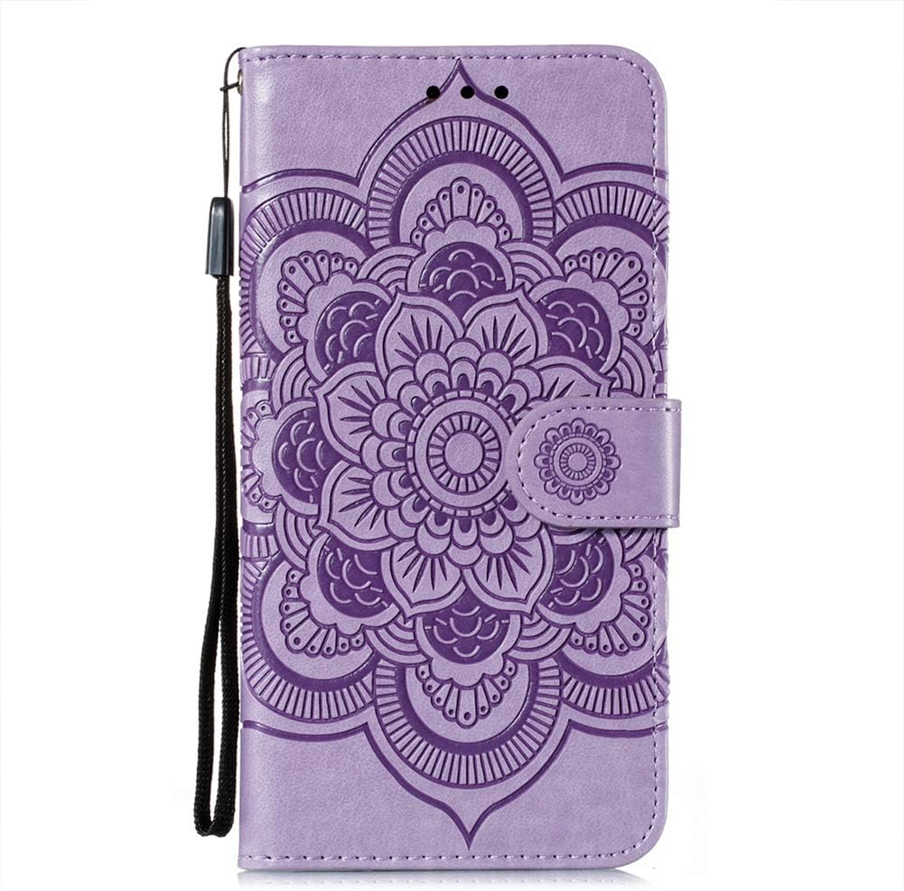 Huawei Y6P púzdro Book Mandala fialové
