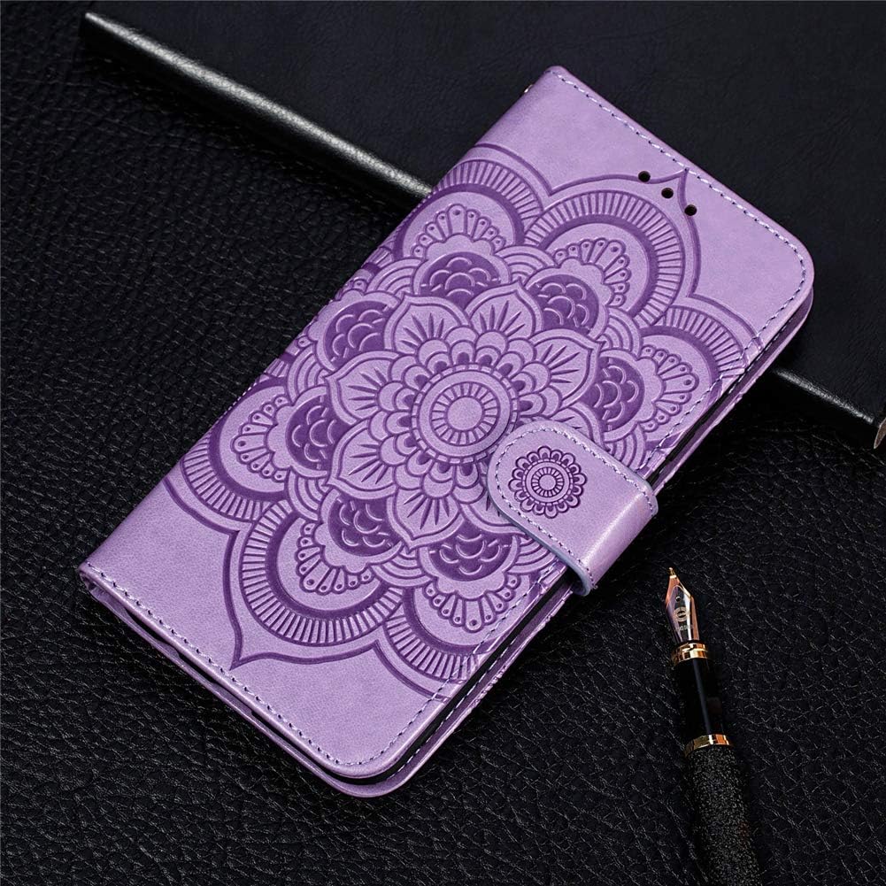 Huawei Y6P púzdro Book Mandala fialové