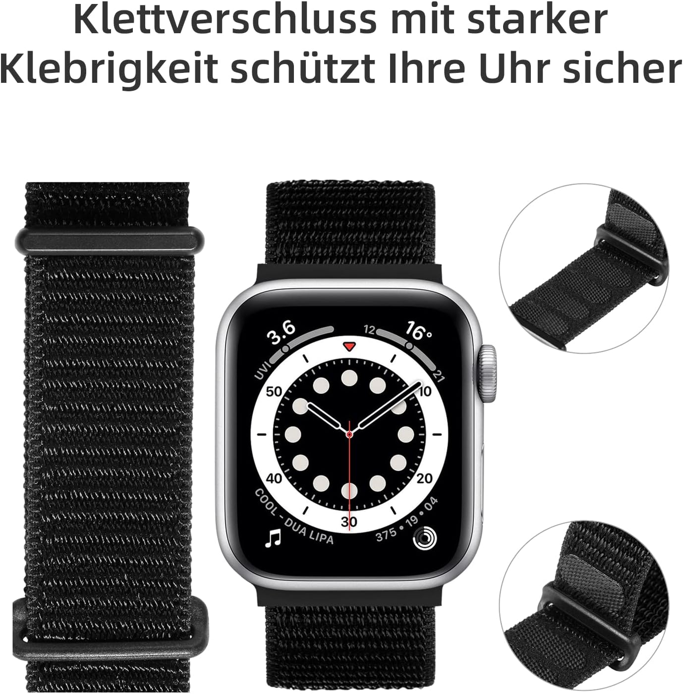 Apple Watch 38mm / 39 / 40mm / 41mm remienok nylonový čierny
