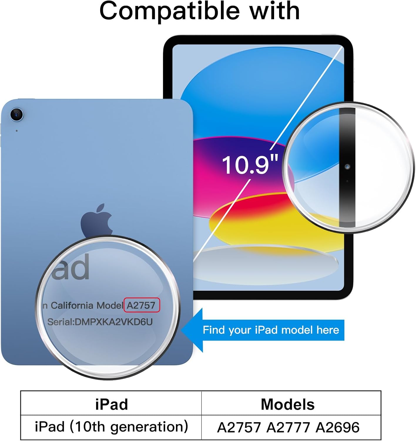 iPad 10 10,9" model 2022 Wake / Sleep púzdro JETech modré