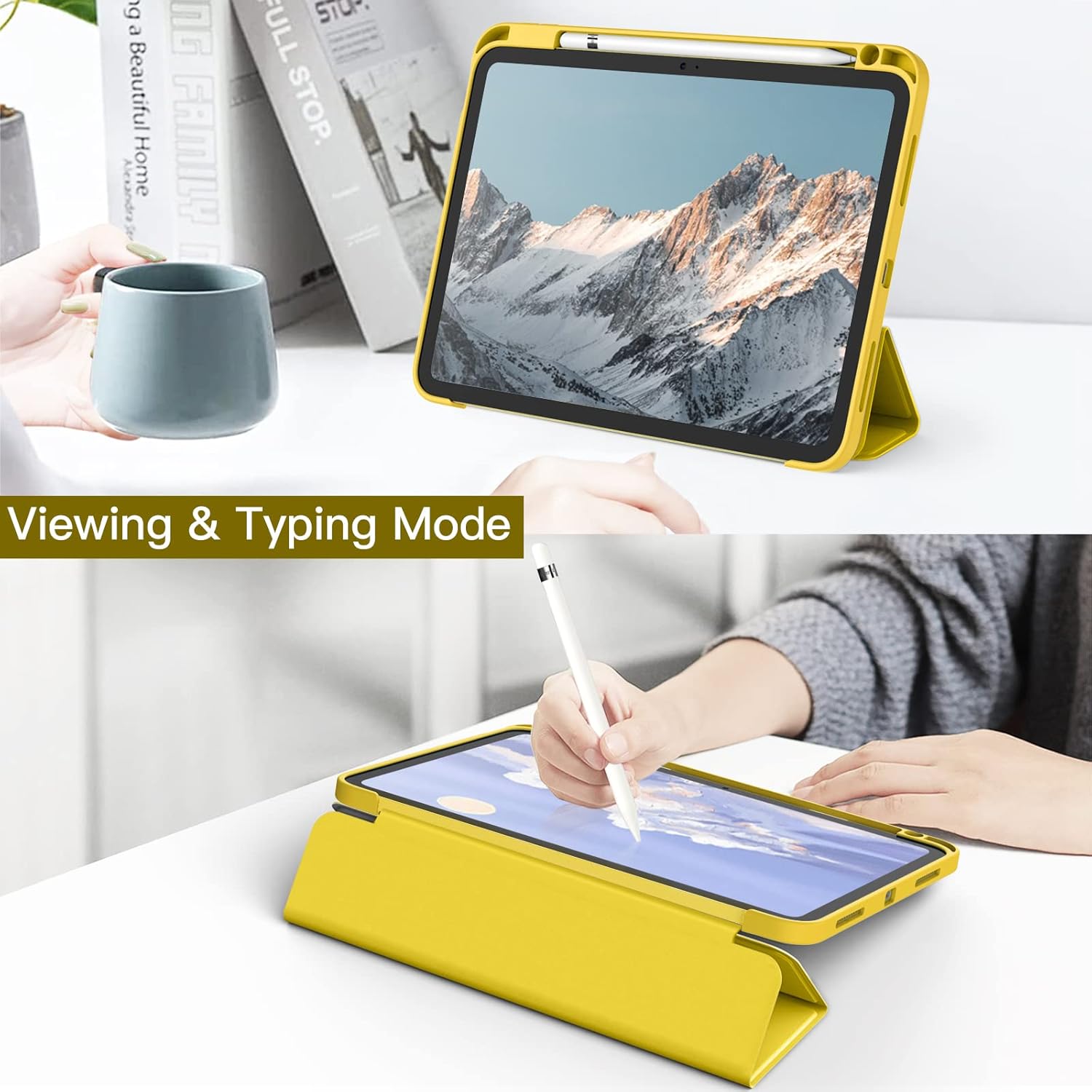 iPad 10 10,9" model 2022 Wake / Sleep púzdro JETech žlté