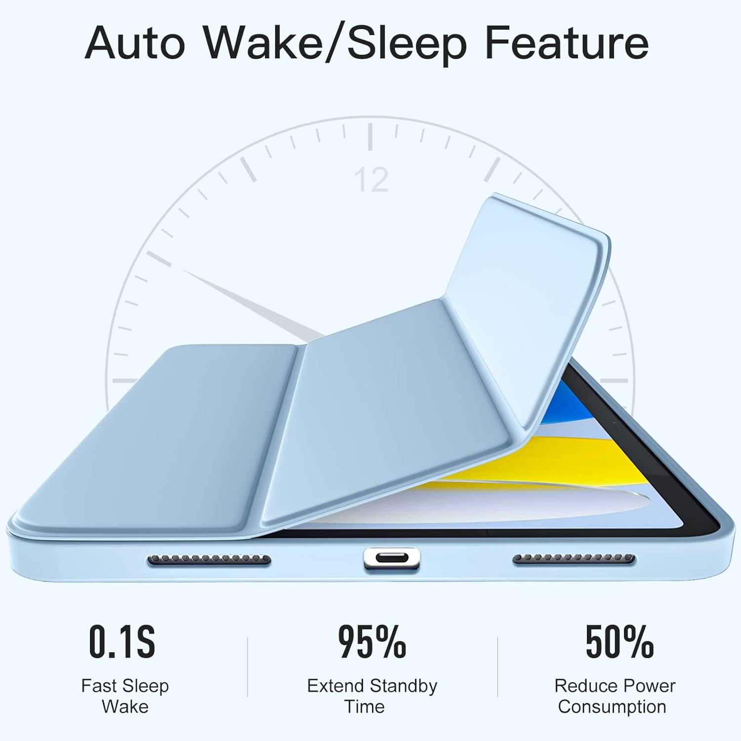 iPad 10 10,9" model 2022 Wake / Sleep púzdro modré