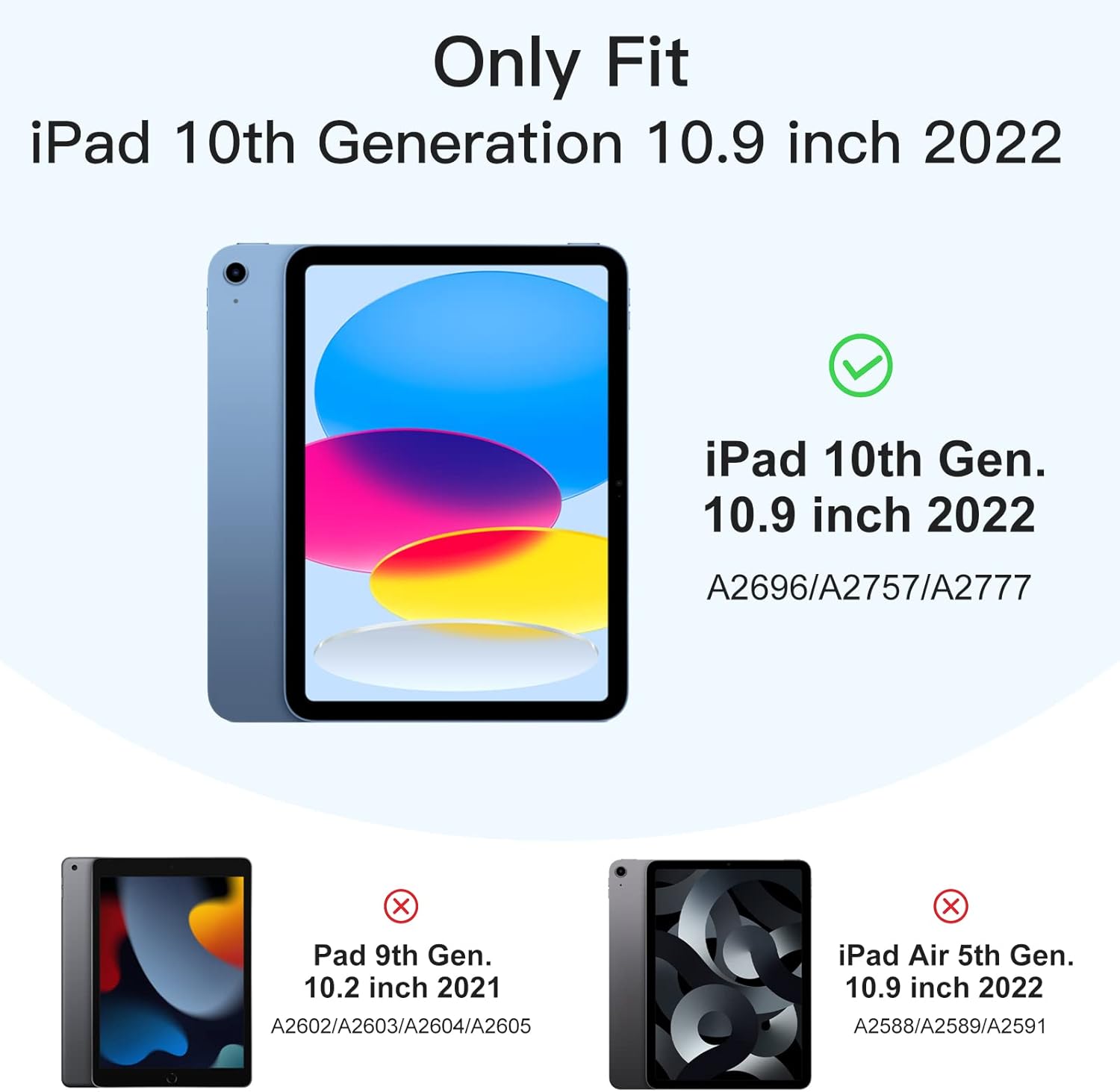 iPad 10 10,9" model 2022 Wake / Sleep púzdro modré