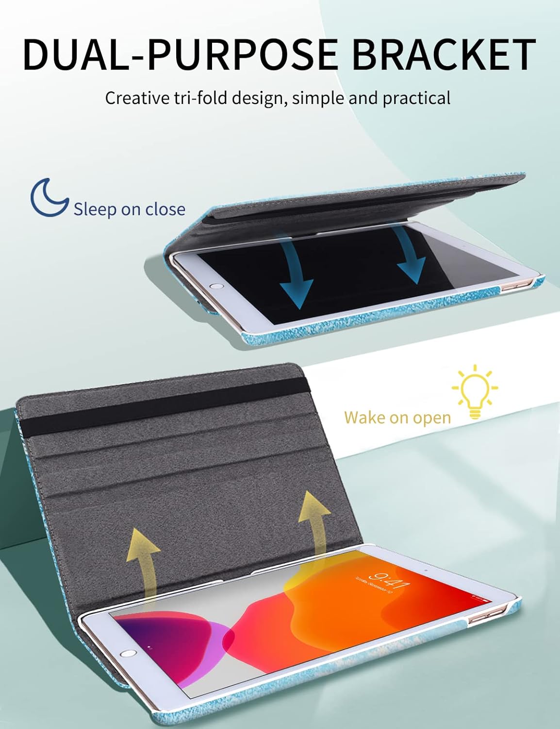 iPad 10,2" 7 / 8 / 9 2019 / 2020 / 2021 otočné púzdro Smart book modrý mramor