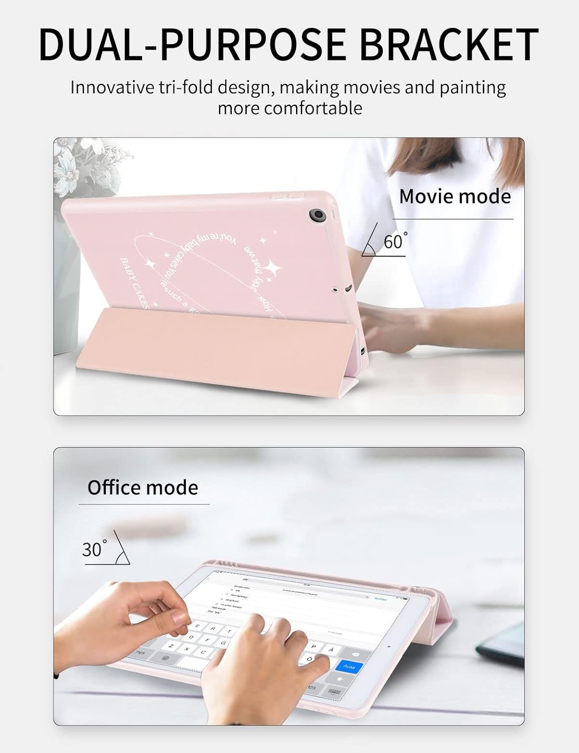 iPad 10,2" 7 / 8 / 9 2019 / 2020 / 2021 púzdro Smart Slim Baby Cakes ružové