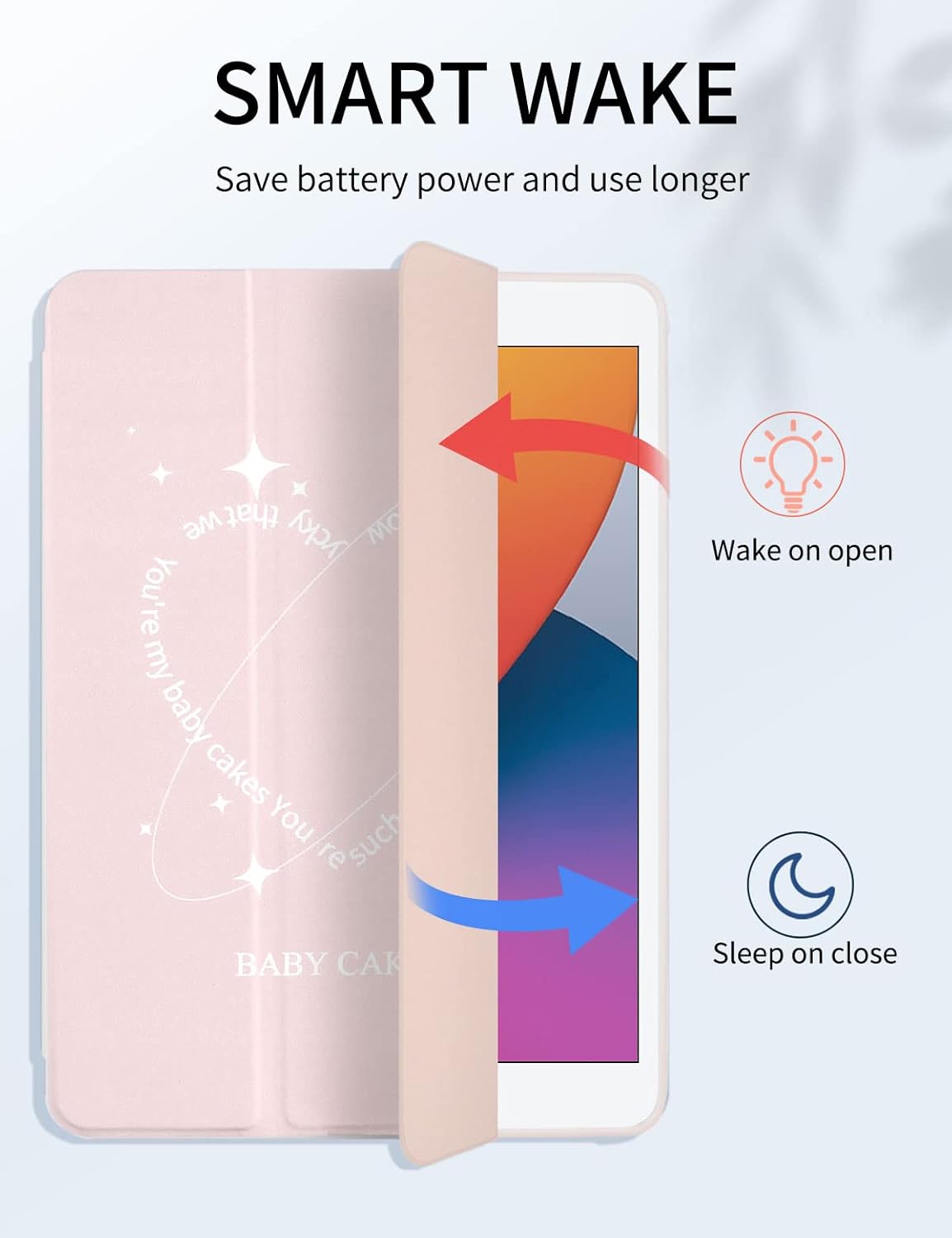 iPad 10,2" 7 / 8 / 9 2019 / 2020 / 2021 púzdro Smart Slim Baby Cakes ružové