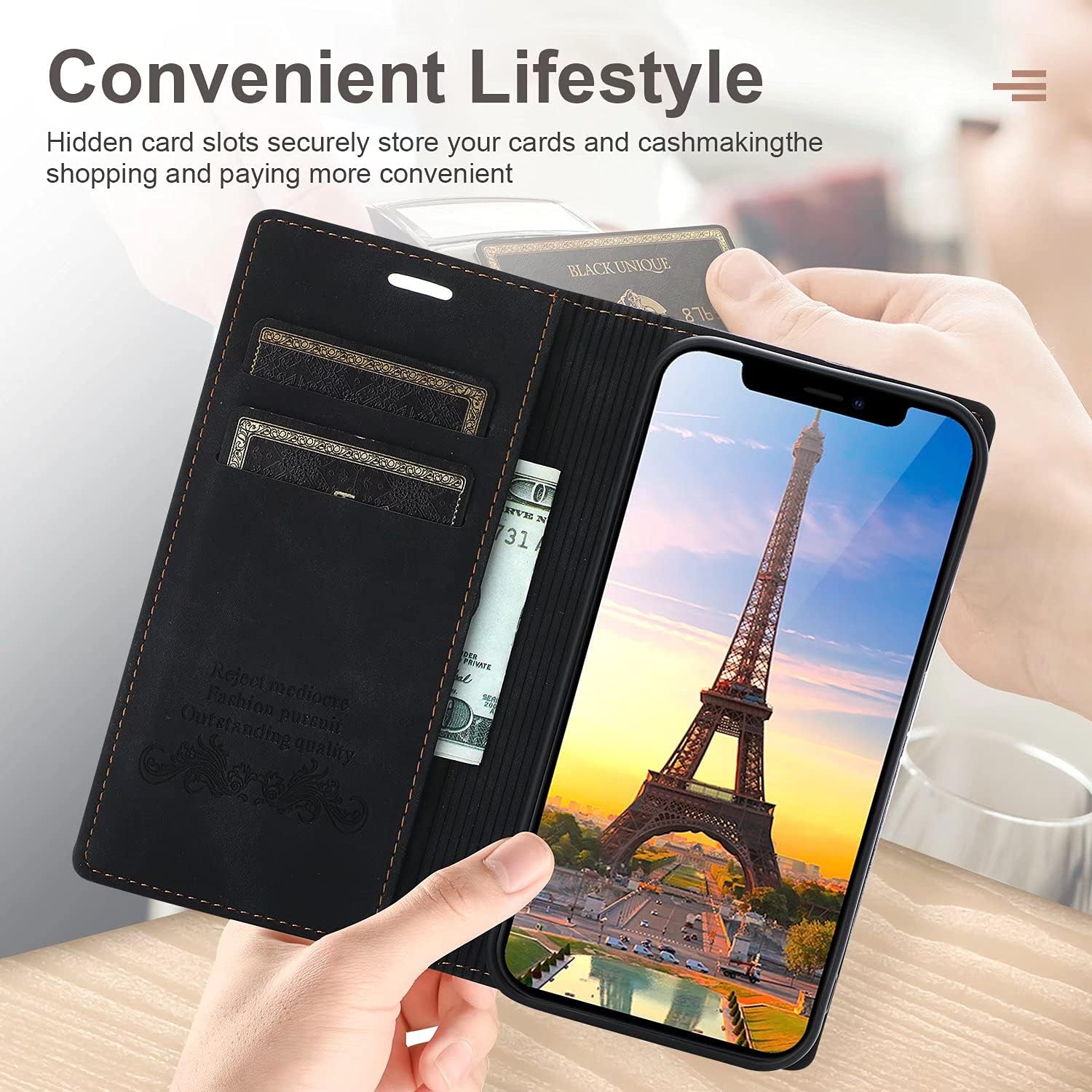 iPhone 11 Pro Max 6,5" kožené púzdro Book čierne