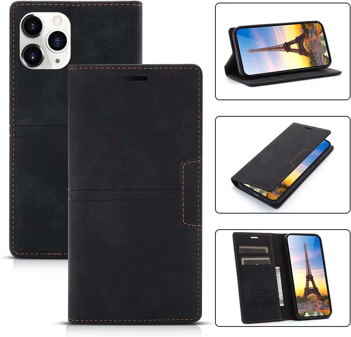 iPhone 11 Pro Max 6,5" kožené púzdro Book čierne