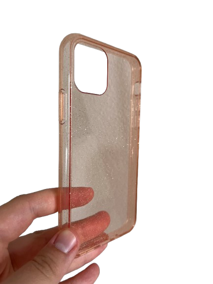 iPhone 11 Pro priehľadné zadné púzdro trblietavé ružové