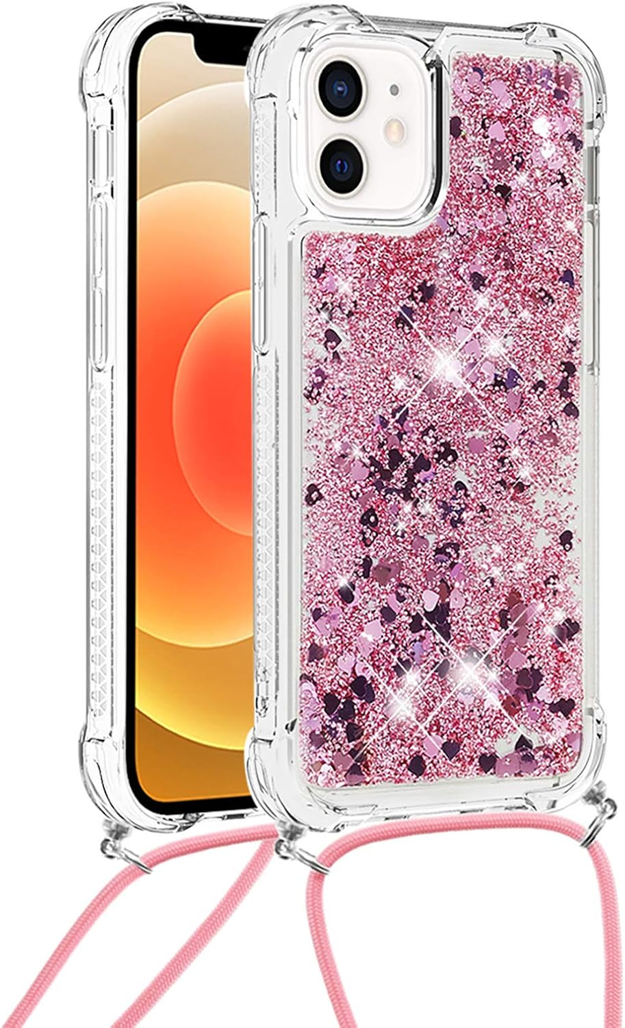 iPhone 11 Pro zadné odolné púzdro Armor s tečúcimi trblietkami a šnúrkou