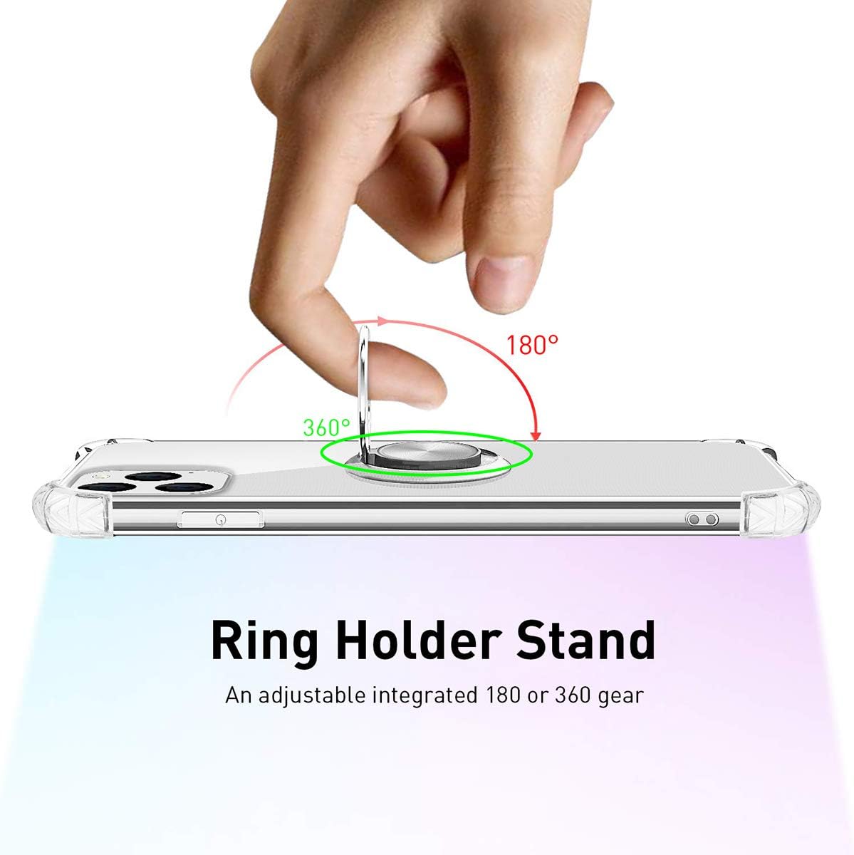 iPhone 11 Pro zadné púzdro s prsteňom priehľadné