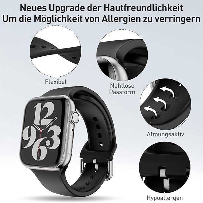 Apple Watch 38mm / 39mm / 40mm / 41mm silikónové remienky 2ks čierny a sivý