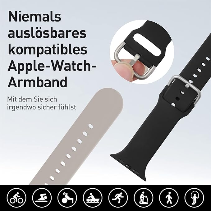 Apple Watch 38mm / 39mm / 40mm / 41mm silikónové remienky 2ks čierny a sivý