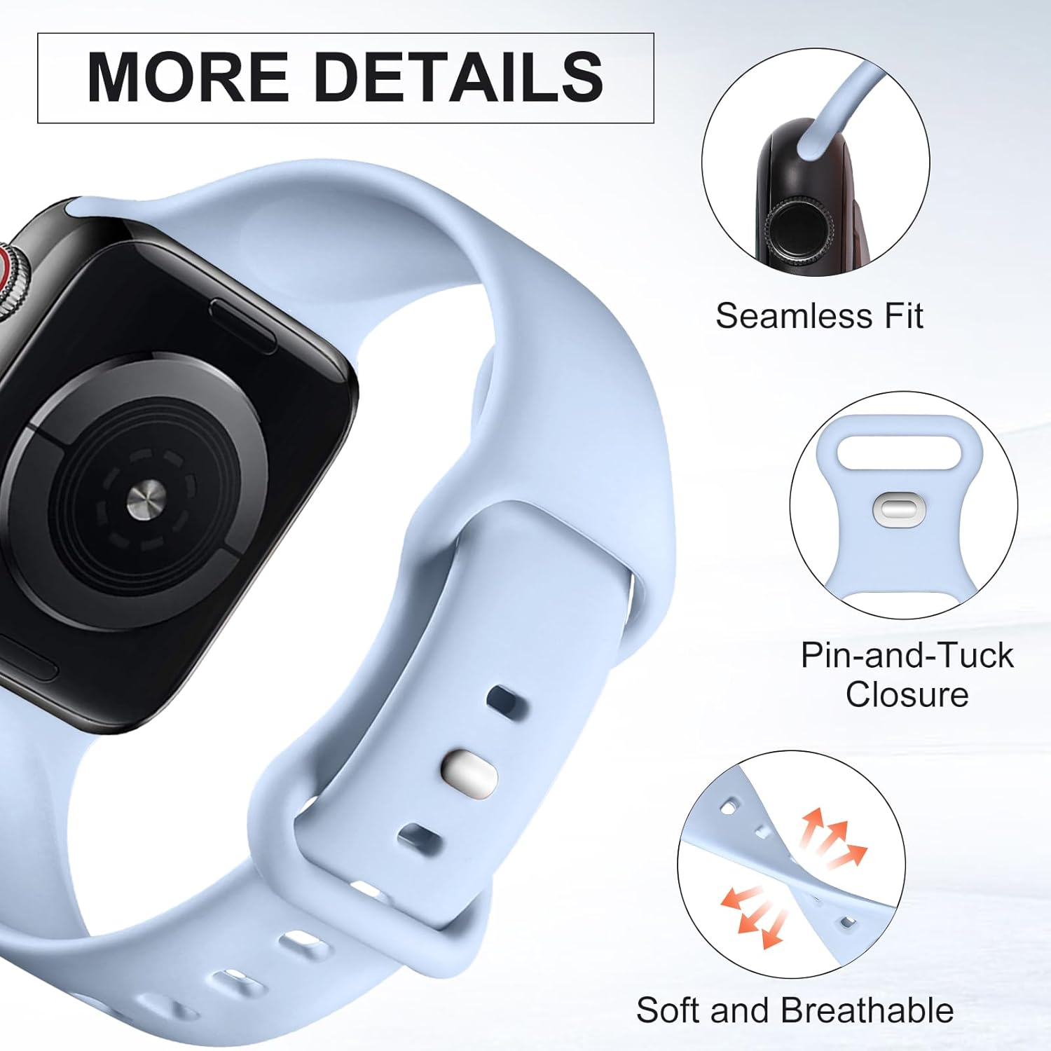 Apple Watch 38mm / 39mm / 40mm / 41mm silikónové remienky 2ks modrý a ružový