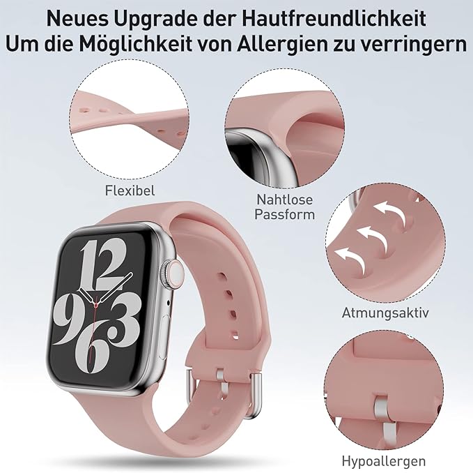 Apple Watch 38mm / 39mm / 40mm / 41mm silikónové remienky 2ks ružový a tmavo modrý