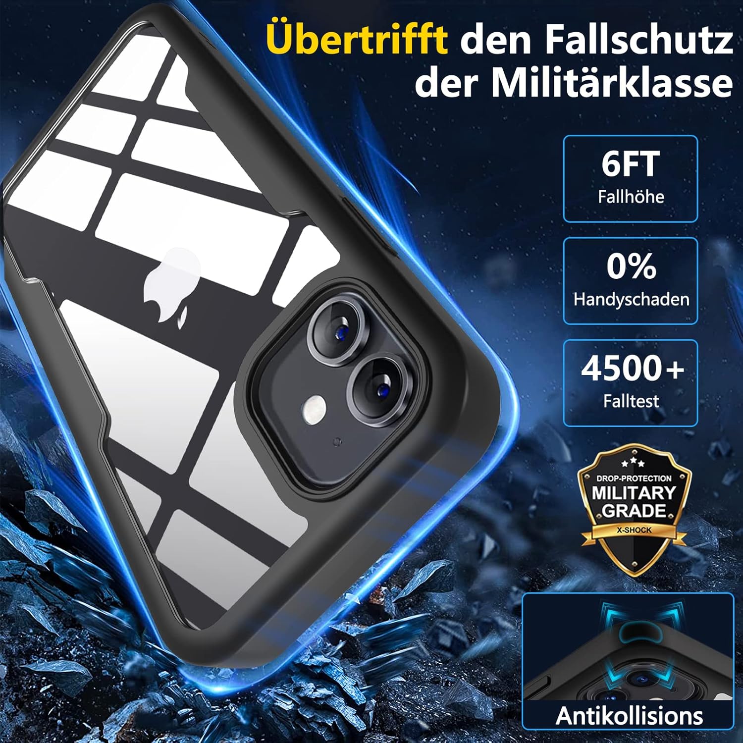 iPhone 12 / 12 Pro celotelové 360° púzdro čierne