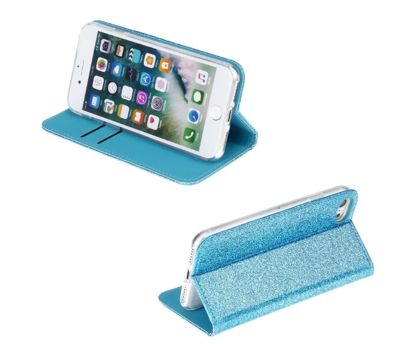 iPhone 12 / 12 Pro púzdro Smart Magnet trblietavé modré