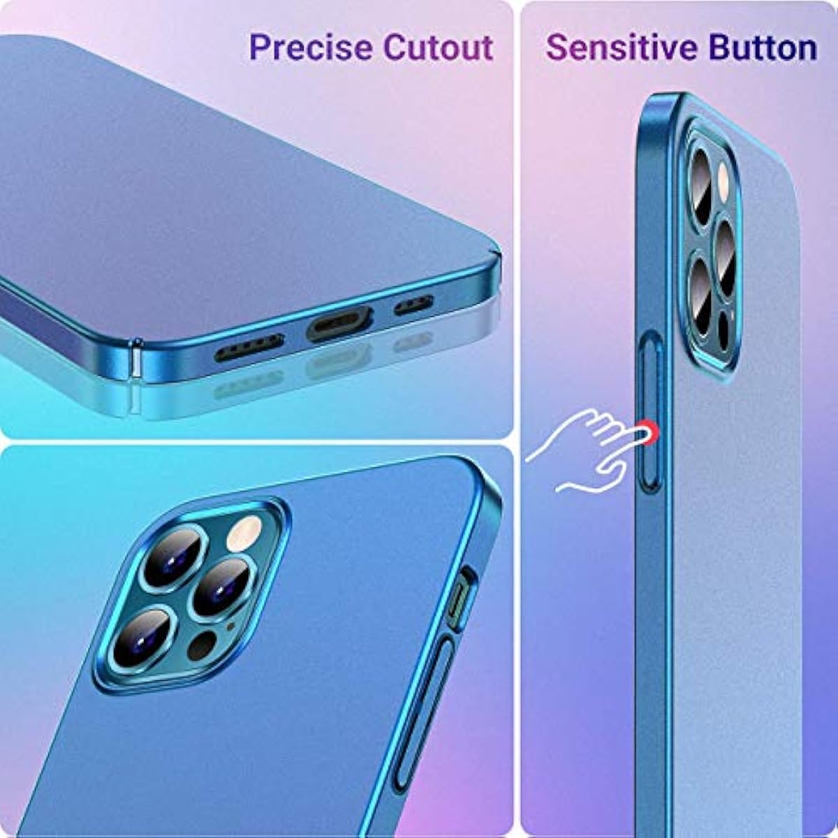 iPhone 12 / 12 Pro zadné púzdro metalické modré