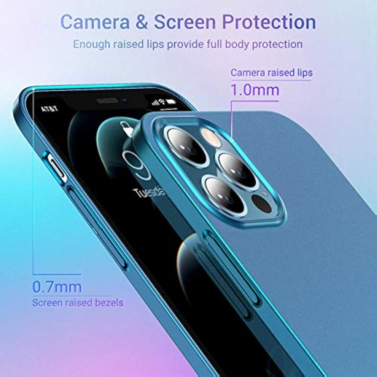 iPhone 12 / 12 Pro zadné púzdro metalické modré