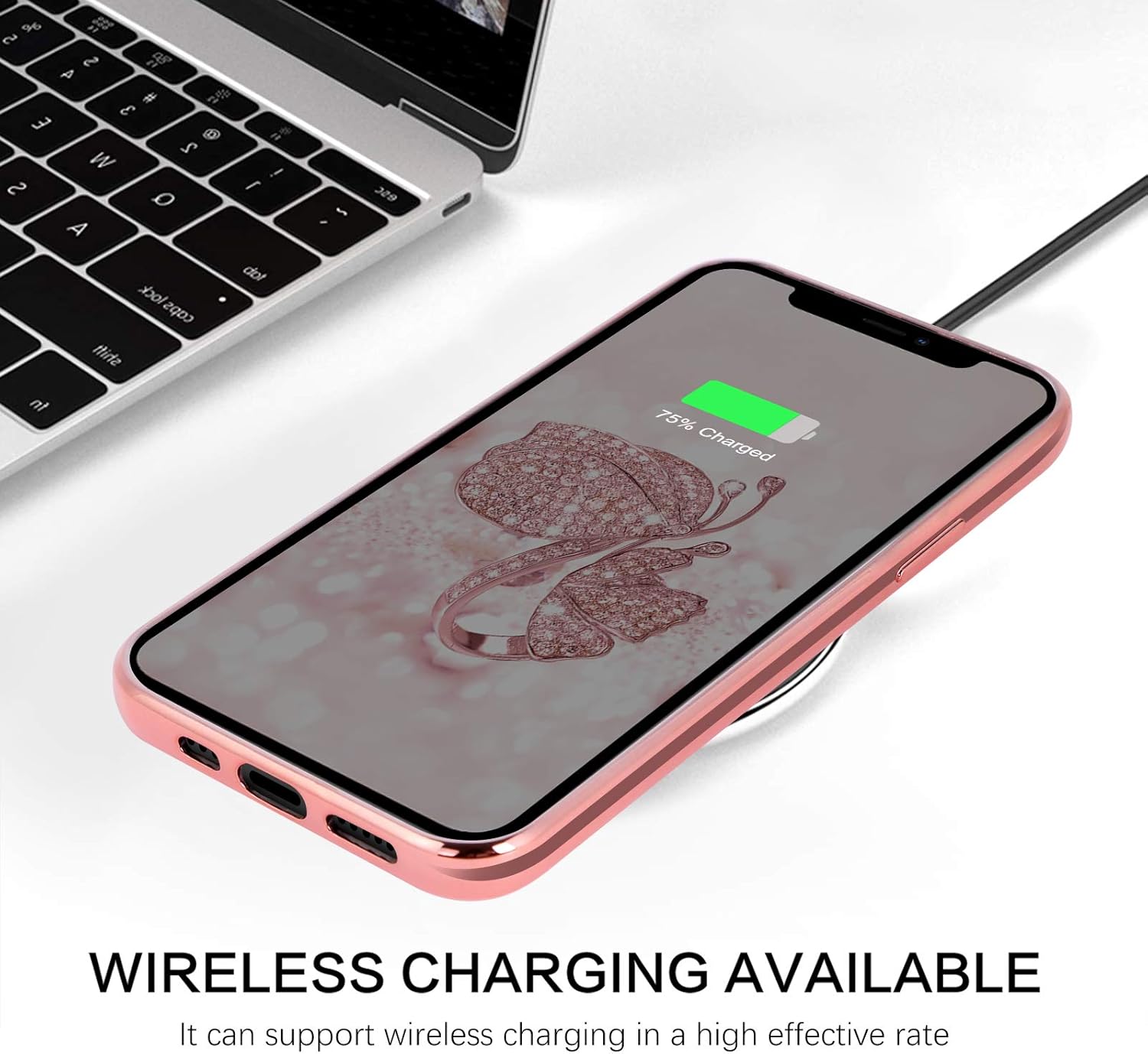iPhone 12 / 12 Pro zadné púzdro trblietavé ružové